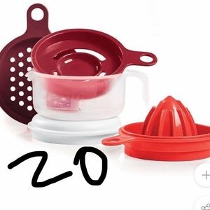 Red and White Kitchen Tool Set